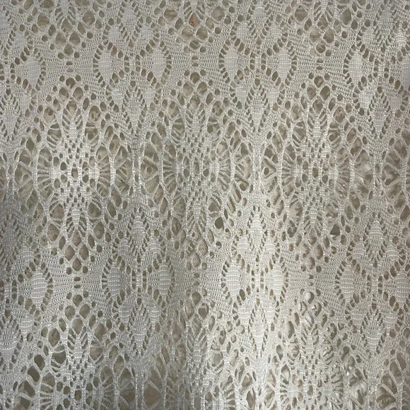 Free People Cream Crochet Lace Mock Neck Top - Picture 3 of 5